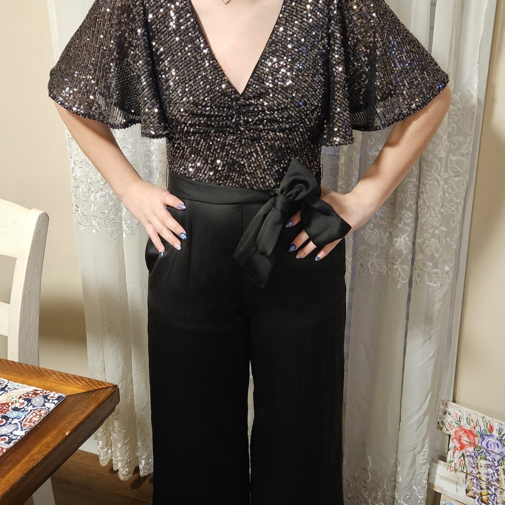 Black Sequin Jumpsuit